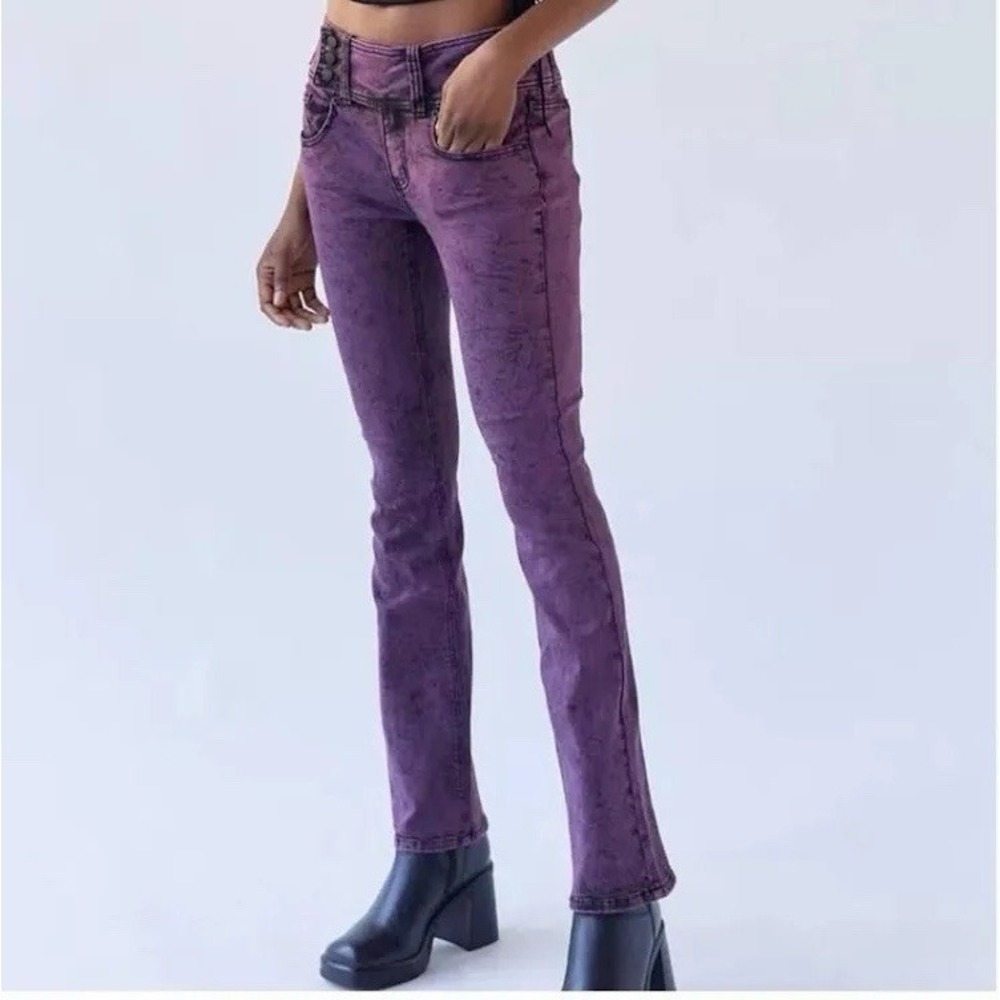 BDG Urban Outfitters Purple Y2K Belted Flare Jeans Size 30